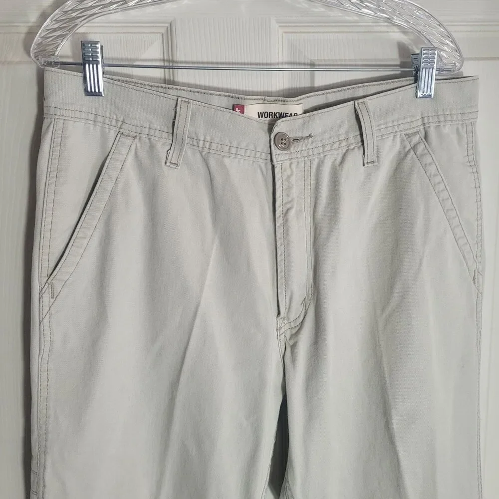 Levi's Workwear Loose Bootcut Khaki Pants Men's Size 34 X 30 Tan Casual Preppy